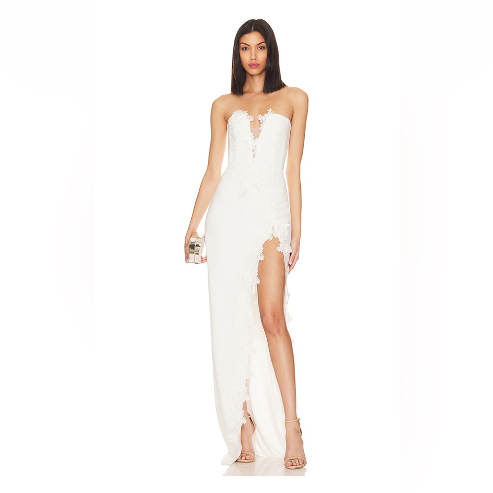 Sau Lee Florence White Bridal Dress (Size 4)